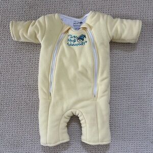 Baby Merlin's Magic Sleepsuit - Soft Yellow Fleece